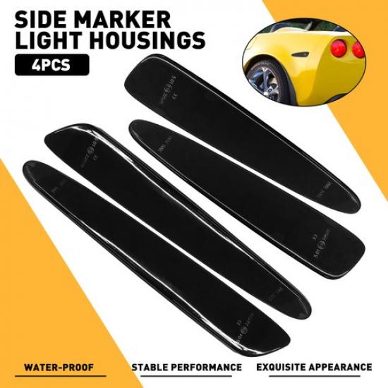 4X Smoked Front Rear Side Marker Lights Housing For 05-13 Chevrolet Corvette C6
