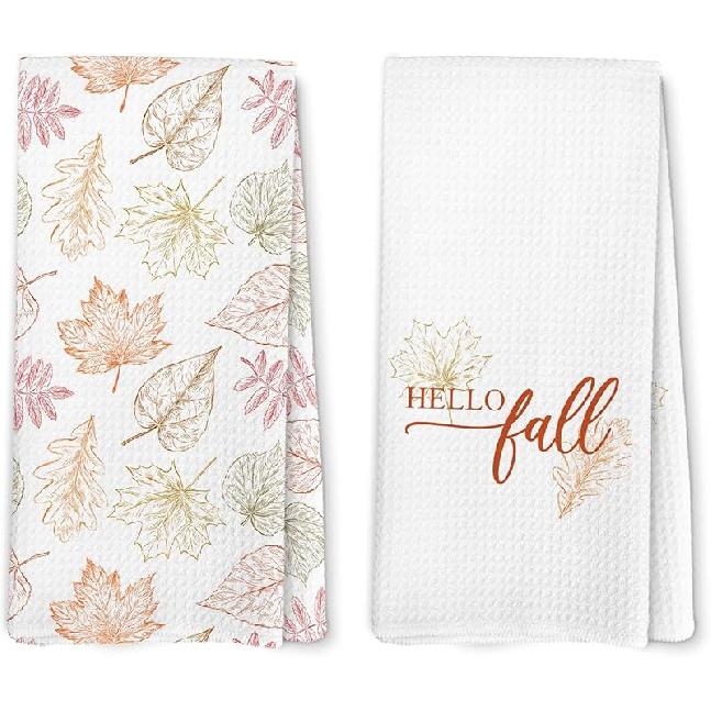 Disco Pumpkin Fall Kitchen Towels, Orange Coquette Bow Pumpkin Dish Towel for Kitchen, Trendy Fall Decor, Thanksgiving Autumn Trendy Halloween Hand