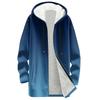 Women's Gradient Print Fashionable Loose Zipper Fleece Hoodie Jacket