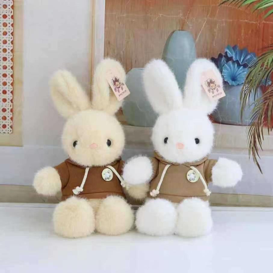 Cute Little White Rabbit Plush Toy Floral Skirt Rabbit Doll Grab Machine Doll Girl Birthday Gift