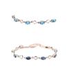 925 Sterling Silver Bracelet with Blue Topaz Gemstone Simple Elegant Crystal Jewelry for Women Girls Birthday Gift