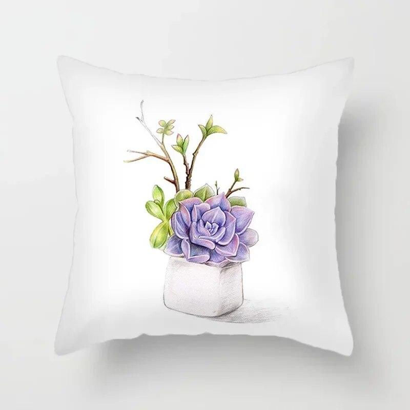 45X45CM Beautiful Flower Peach Skin Pillowcase Living Room Sofa Office Seat Lumbar Cushion Car  Cover Home Decoration