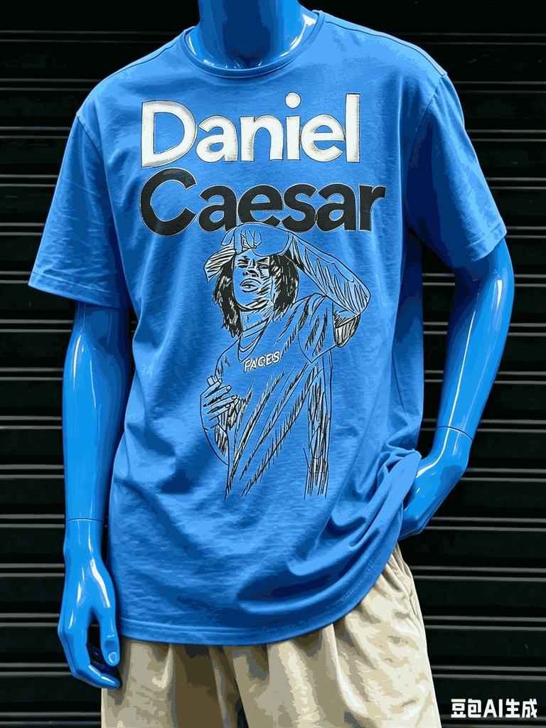 T-shirt Oversize Stampata Daniel Caesar Cotone Premium Delicato sulla Pelle Girocollo Manica Corta Top Unisex Comodo Prodotto Caldo
