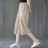 women's High Waist Cotton Linen Wide Leg Cropped Pants Summer Loose Casual Sevena??Point Trousers Plus Size Mom Pants