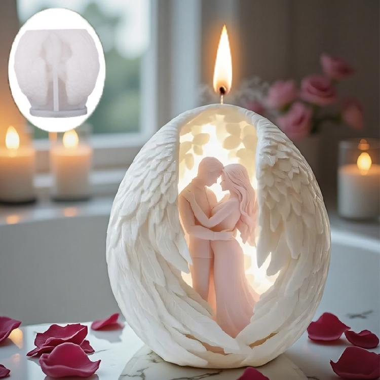 Candle Mold,Wing Couple Candle Silicone Mold for Candle Making,Diys Resin Crafts Mold for Aromatherapys Candle,Soap