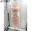 BITCED Women's Body-Sculpting Sexy Off-Shoulder Solid-Color Bodycon Dress