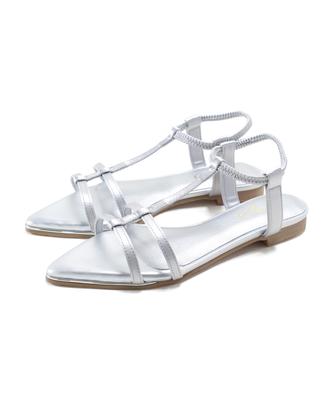 Sesto Ankle Elastic Fit Satin Sandals, Size LL, Gray Satin, dts9202-GYSA-LL