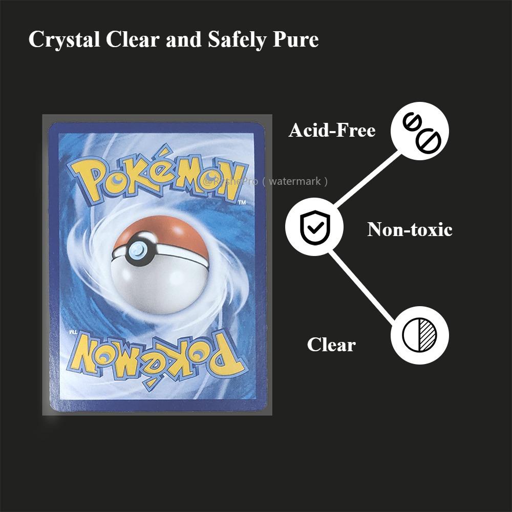 100pcs 64x89mm Clear Card Sleeves for Trading Card Perfect for Double-sleeving and Compatible with Baseball Card Pokemon Cards