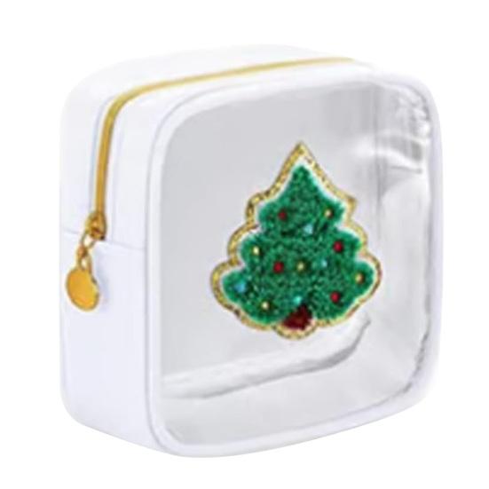 

Yousheng Christmas Makeup Bag Santa Claus Snowman Snowflake Bell Pattern Cosmetic Bag Zipper Closure Splash-Proof Makeup Pouch L