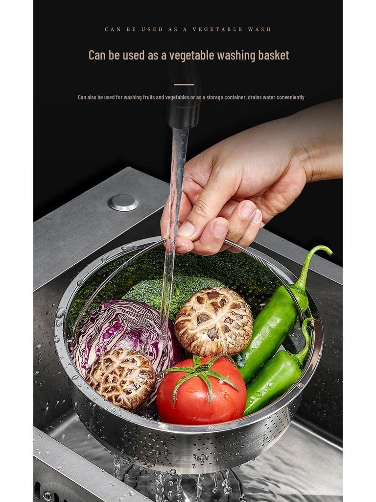 304 Stainless Steel Steaming Basket for Rice Cooker, Soup Separator, Water Bath Cooking Steamer, Household Steaming Rack