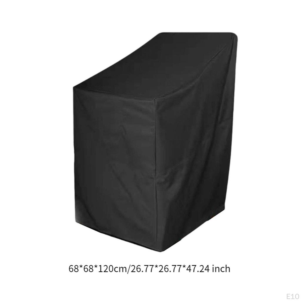 Garden Patio Chair Cover Folding Chairs Heavy Duty Drawstring Rectangle Stackable