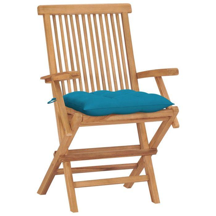 VidaXL Lot de 4 Chaises de Jardin avec Coussins, Sièges de Terrasse, Chaises de Salle à Manger, Meubles de Patio Extérieur, 3065636