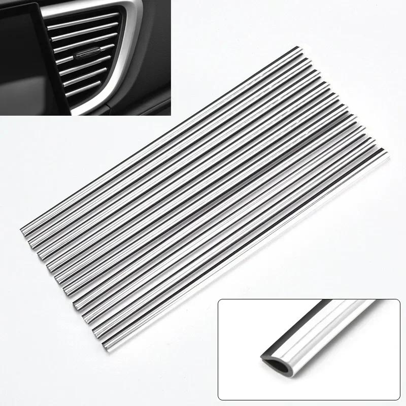 New 10 PCS Car Air Conditioner Outlet Decorative Soft Strip Accessories Auto Interior Grille Decorative Strip Universal U-shaped