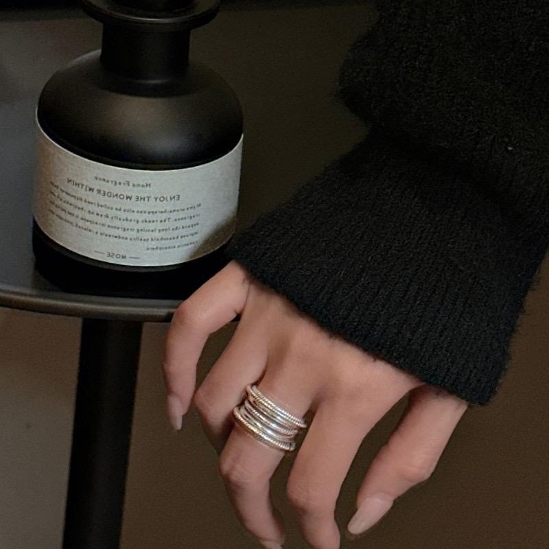 925 Sterling Silver Rings for Women Couple Minimalist Handmade Simple Interline Ring Party Jewelry Gift Prevent Allergy