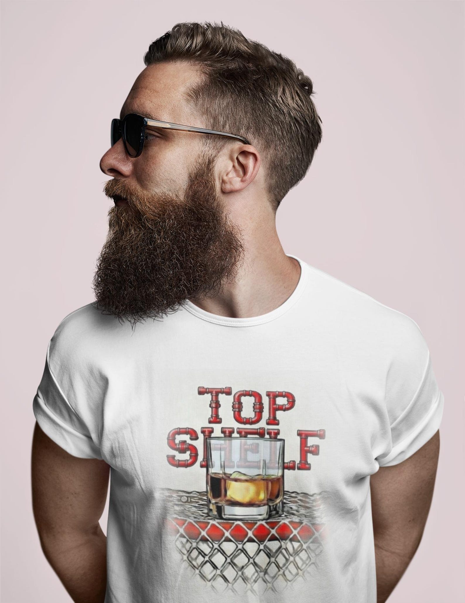Top Shelf Hockey and Bourbon Whiskey T-Shirt 4XL