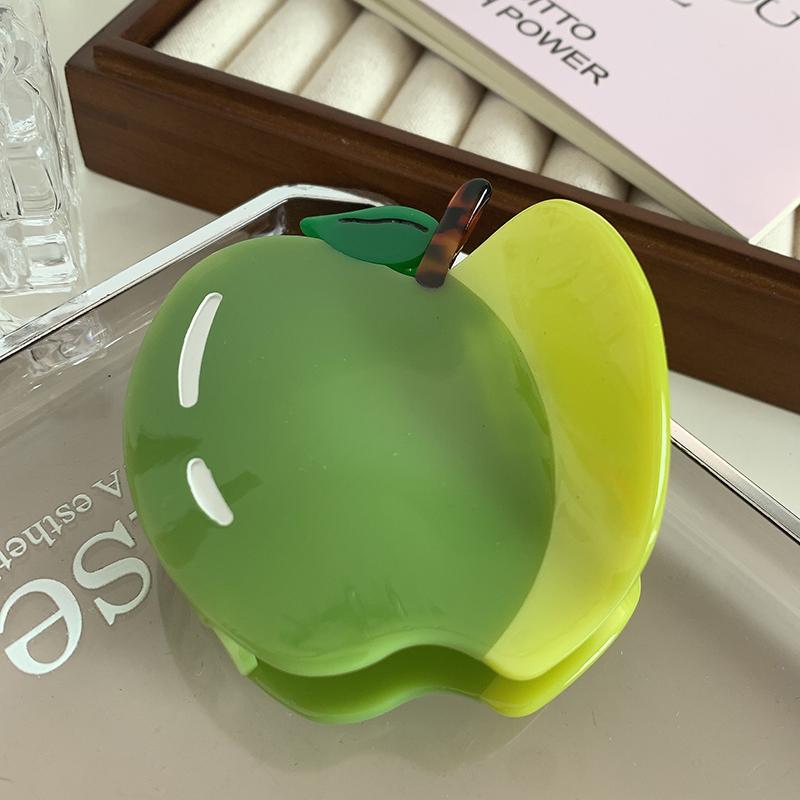 Summer New Fashion Fruit Hair Accessories Sweet Cute Colorful Apple Peach Acetic Acid Shark Clip For Woman Girls