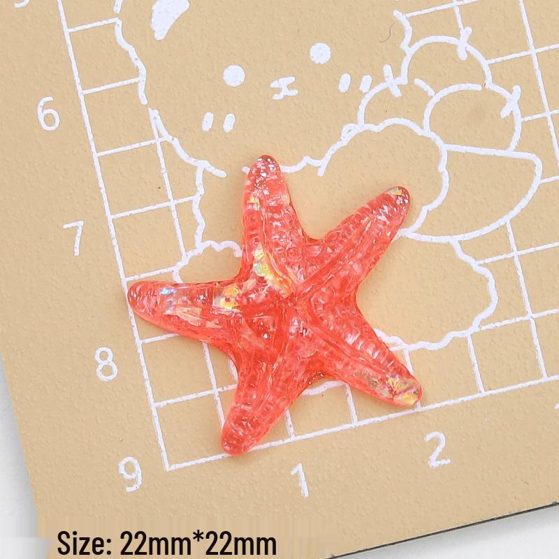 Multi-Color Sparkling Starfish Resin Charms for Crocs, Jewelry & Hair Clips