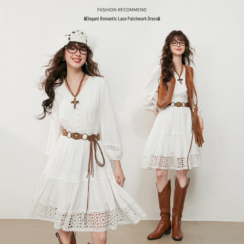 

Платье-миди Bailuyu с V-образным вырезом, приталенное, А-силуэта M