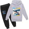 Tralalero Tralala Divertido Shark Meme Kids Clothes Hoodie+Pants 2pcs Set Toddler Boys Girls Tracksuit Children Outfits