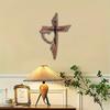 Vintage Wooden Cross Wall Hanging - Rustic Religious Art Decor For Easter, Handcrafted Farmhouse Or Church Home Decoration