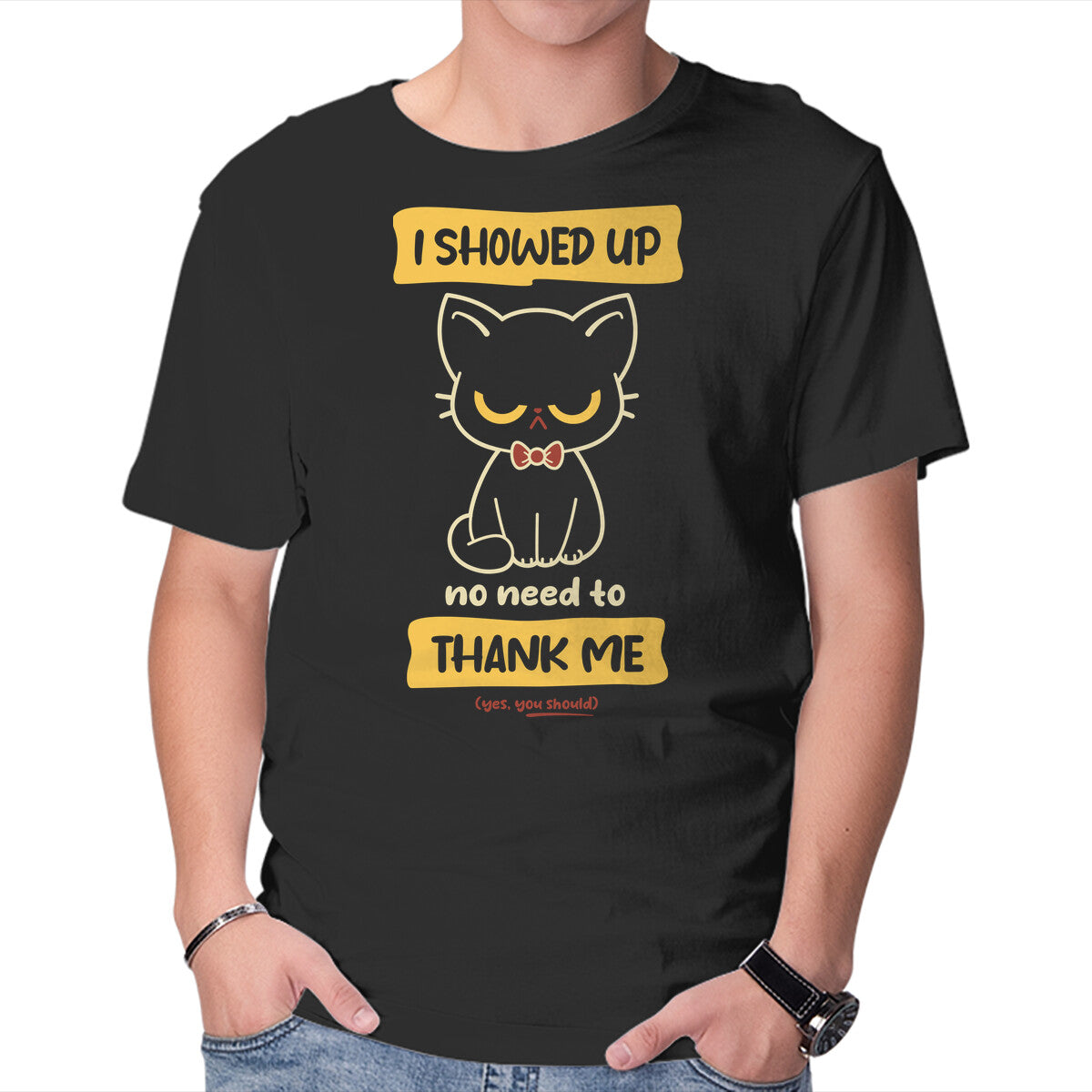 Unisex Crew Neck T-Shirt Thank Me Graphic Short Sleeve Casual Tee S