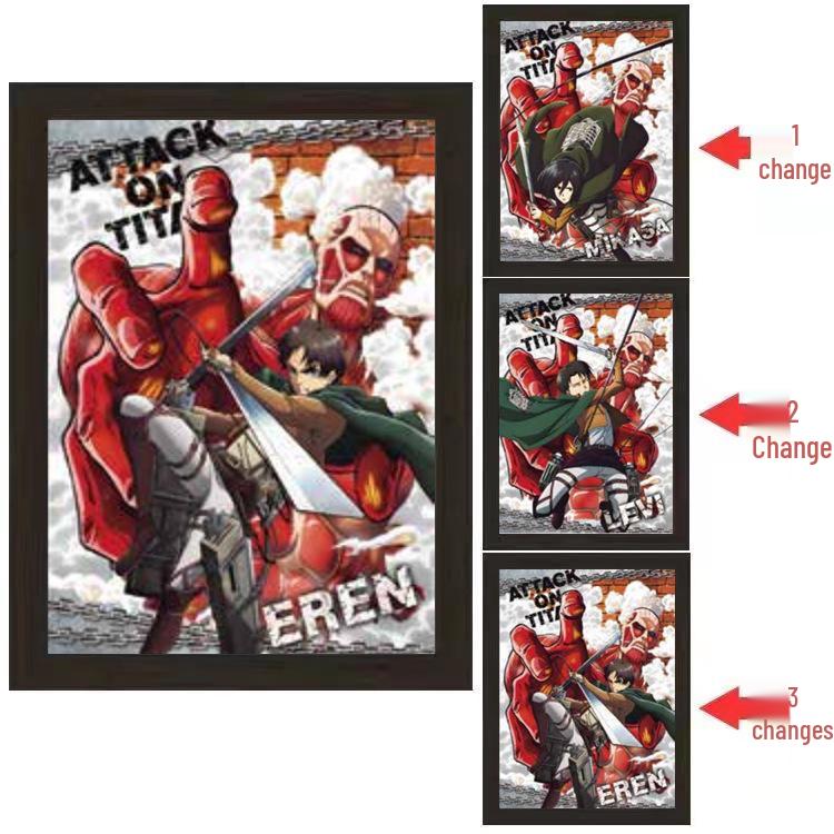 Dziewięć Tytanów 3D Anime Gradientowy Stereoskopowy Plakat Malarski.