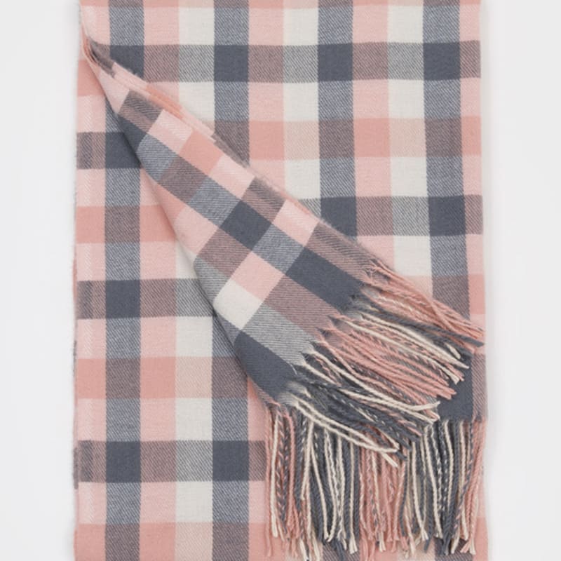 RECLOW BLOCK Tartan Check Muffler PINK