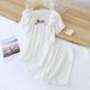 Summer New Short-sleeved Shorts Ladies Pajamas Set 100% Cotton Crepe Solid Color Fresh Home Clothes Two-piece Set