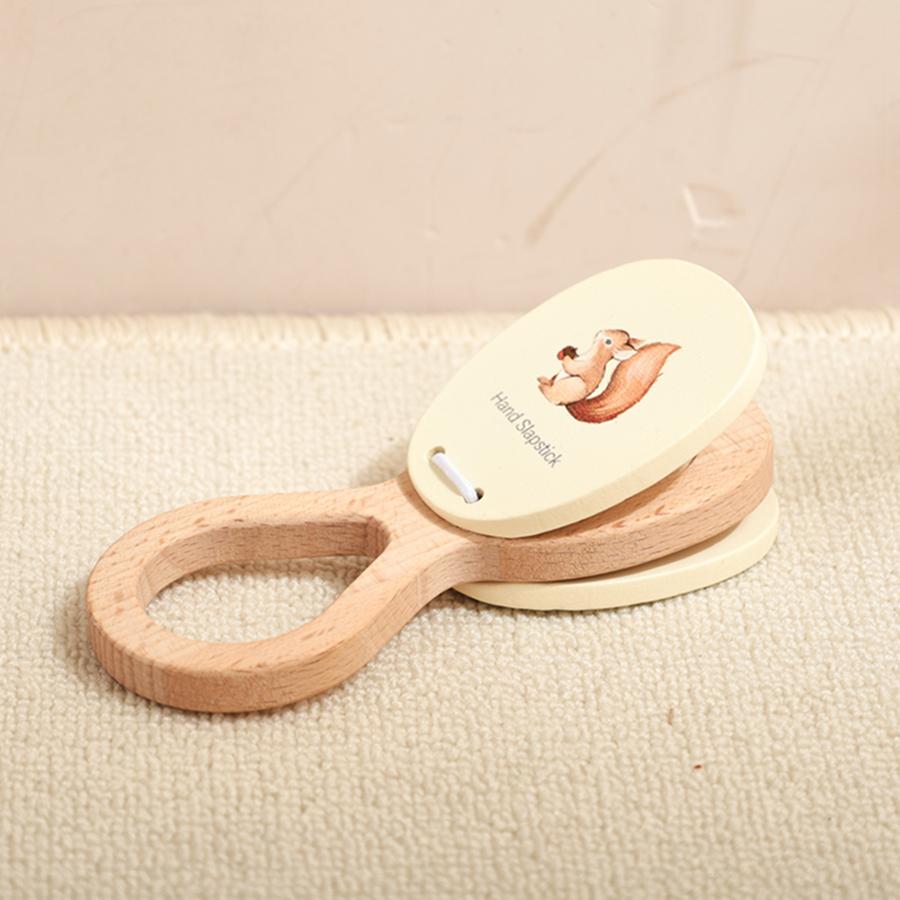 Kids Wooden Montessori Toys Musical Instruments Rattle Toys Wooden Squirrel Percussion Instruments Preschool Educational Toys