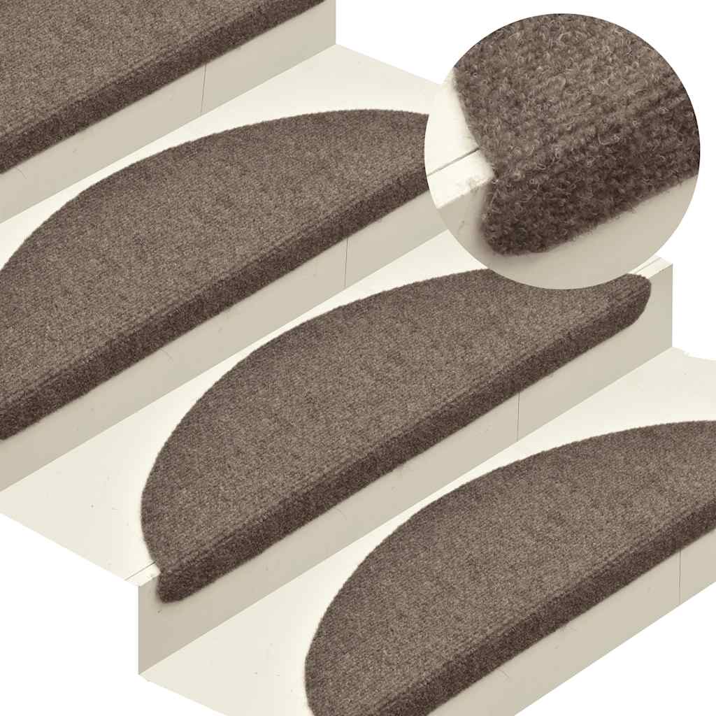 VidaXL Stufenmatten Selbstklebend 30 Stk. 56x17x3 cm Beige Halbrund