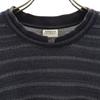 ARMANI COLLEZIONI Border Pattern Long sleeve Oversize knit XL Navy tops Men's Used