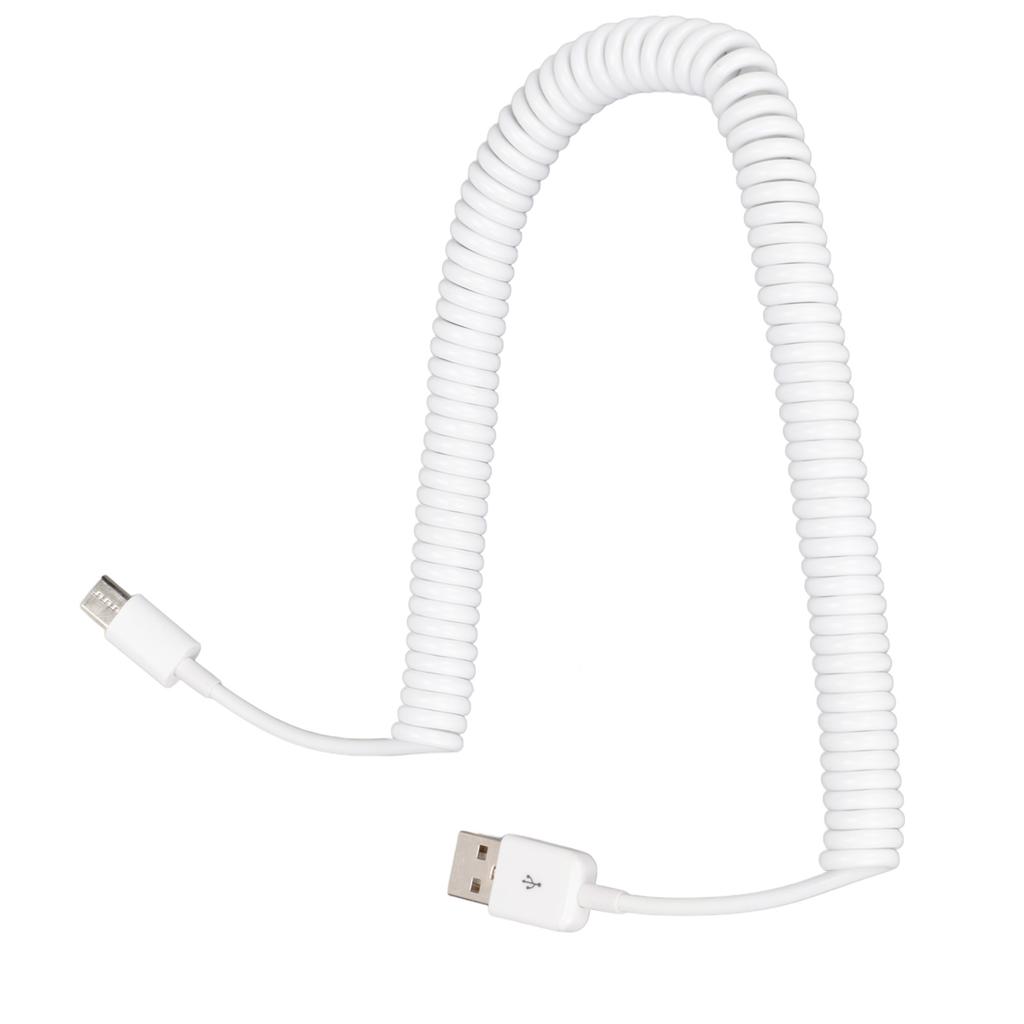Coiled Charger Cable Type C To USB 2.0 Male 480Mbps Fast Data Extension Cord for Cellphone 9.8ft