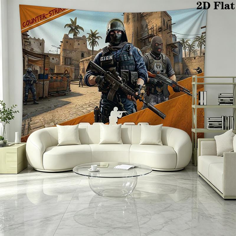 csgo Wall Tapestry Aesthetic Wall Hanging Printed Fabric Blanket Decorative Tapestries for Bedroom Living Room Home Decor
