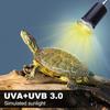 Lampada Riscaldante per Rettili Luce UVA UVB per Acquario Tartarughiera Lampadina per Esposizione al Sole e Supporto con Morsetto Girevole a 360° per Cacatua Camaleonte Alogeno