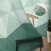 Geometric Green Gradient Triangle Tulle Curtains for Living Room Kitchen Bedroom Sheer Tulle for Cafe Hotel Modern Home Decor