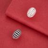 S925 Sterling Silver Striped Pumpkin & Watermelon Charms Spacer Beads for DIY Bracelet Beading.