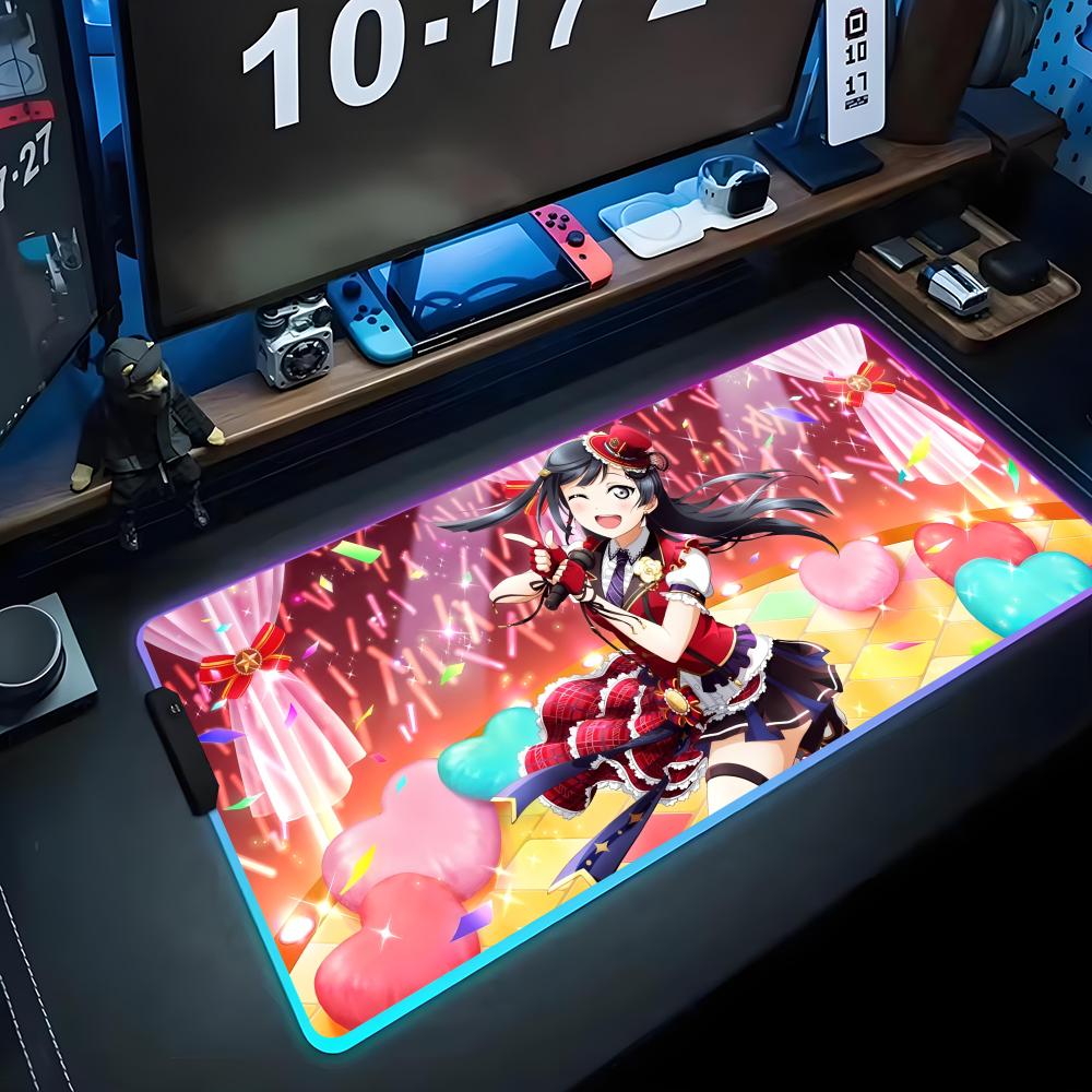 Setsuna yuki Mauspads RGB Gaming-Mauspad Großes LED-Pad PC-Schreibtischunterlage Leuchtendes Mauspads Große Tastaturmatten Tischteppich Mit Hintergrundbeleuchtung