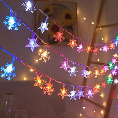 Star & Snowflake LED Outdoor Decorative String Lights
