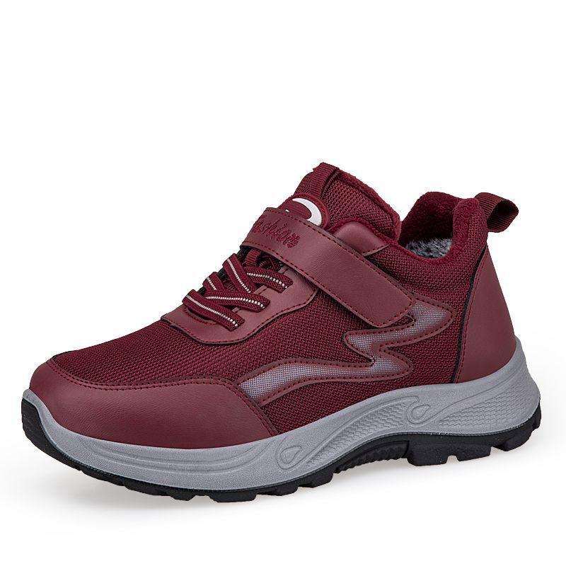 Winter Velcro cotton shoes velvet non-slip warm shoes medium walking shoes outdoor cold resistance warm
