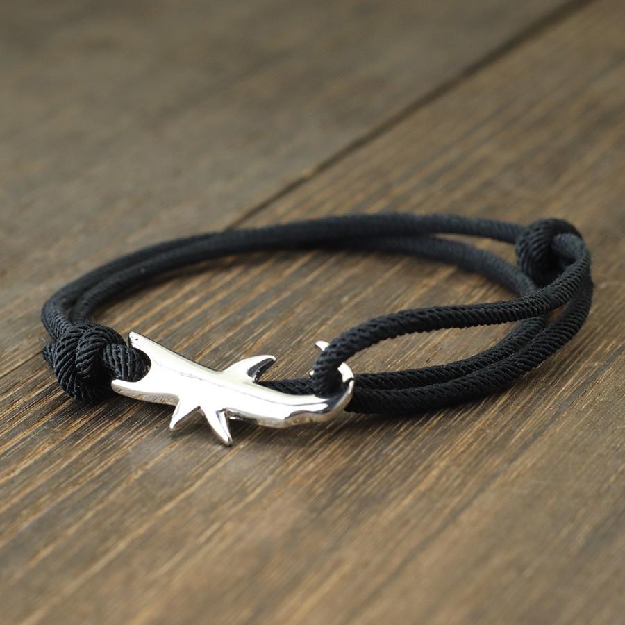Simple Style Marine String Bracelet For Men Double Layer Sliding Adjustable Shark Braslet Surfing Nautical Rope Braclet Pulseria
