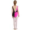 Kids Girls Sparkly Rhinestone Leotard Sheer Mesh Patchwork Sleeveless Dance Gymnastics Figure Skating Dress