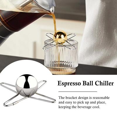Stainless Steel Coffee Ice Hockey Ball Holder Coffee Frozen Ball for Espresso Coffee Reusable Cooling Coffee Tool