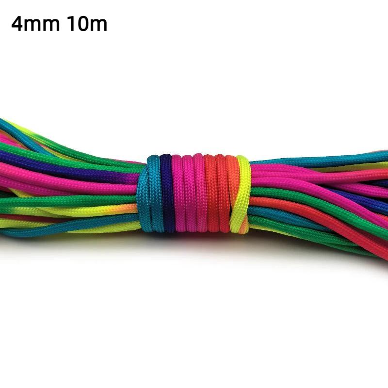 7 Strands Rainbow Paracord 2/3/4mm Parachute Rope Perfect for DIY Bracelet Making Backpacking Outdoor Survival Activities