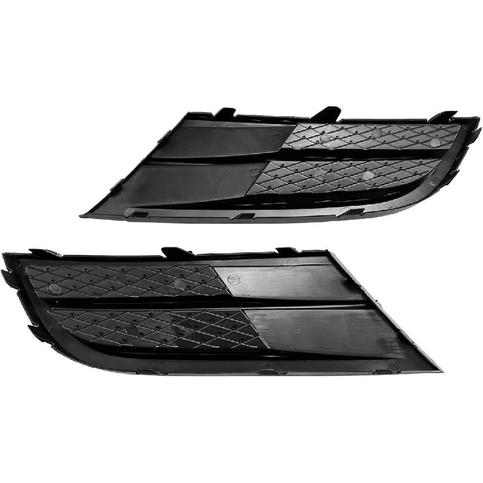 

Pair Black Fog Light Lamp Cover Set Front Bumper Grille Grill Assemblies Driver & Passenger Side Compatible with Volkswagen VW 2015 2016 2017 2018