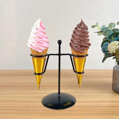 Durable Iron Ice Cream Holder Ice Cream Sweet Cone Sweet Cone Holder Display Rack Sundae Dessert Stand Kitchen