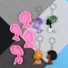 SkeRen Head Keychain Crystal Epoxy Mold: Creative Head Aroma Wax Pendant Silicone Mold Series