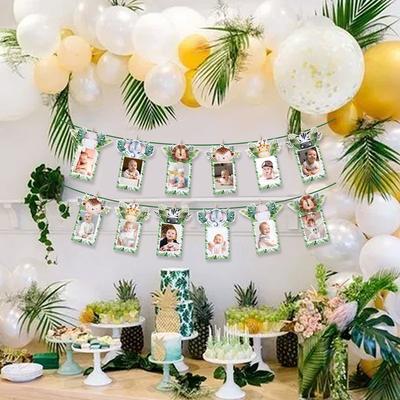 Jungle Safari Birthday Bunting Banner Woodland Safari Birthday Party Decoration Wild One 1st Jungle Birthday Party Supplies Deco