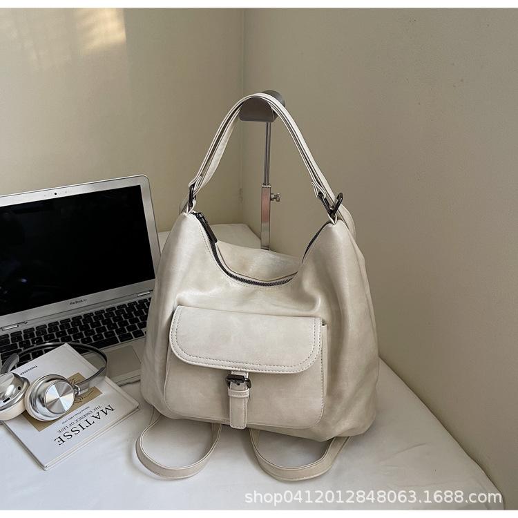 Retro shoulder tote bag large capacity bag women's 2025 new fashion multi-purpose casual commuter backpack