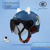 Certified Children's Cute Motorcycle and Electric Scooter Helmet - All-Season, Half Helmet for Summer Use