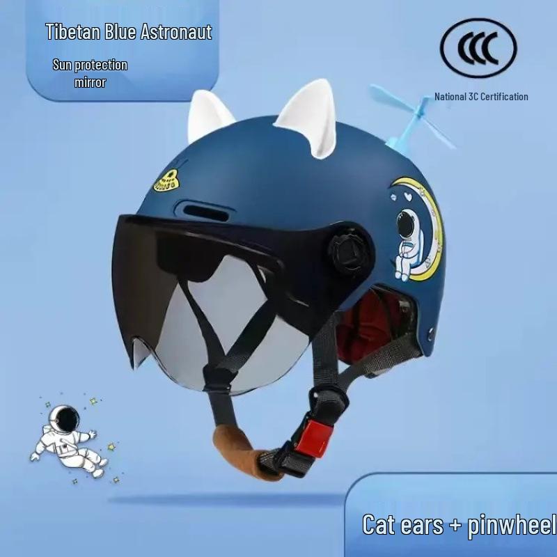 Certified Children's Cute Motorcycle and Electric Scooter Helmet - All-Season, Half Helmet for Summer Use